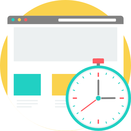 Photo of a clock and browser representing fast UK hosting